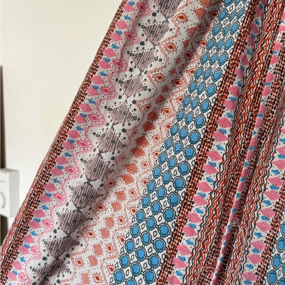 Multicolor Strappy Maxi Dress Womens Med, Adorable and Slimming! Paisley Pastels - Picture 5 of 7